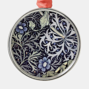 William Morris Blumen Silbernes Ornament
