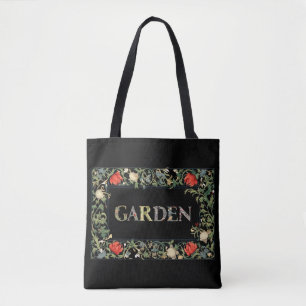 William Morris Blumengarten Motto und Rahmen Tasche