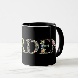 William Morris Blumengarten Motto und Rahmen Tasse