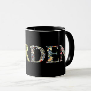 William Morris Blumengarten Motto und Rahmen Tasse