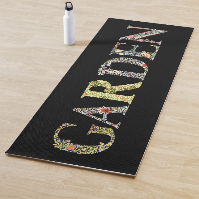 William Morris Blumengarten Motto und Rahmen Yogamatte (Beispiel)