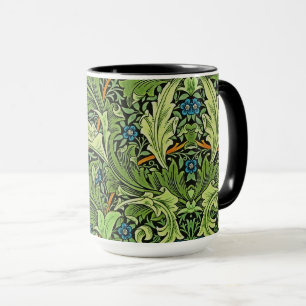 William Morris Blumenmuster Blau Gelb Grün Tasse