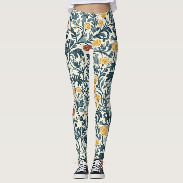 William Morris Blumenmuster  Leggings (Vorderseite)