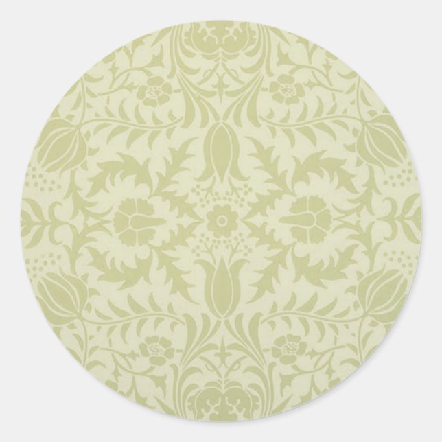 William Morris Borage Wedding Soft Green Runder Aufkleber (Vorderseite)
