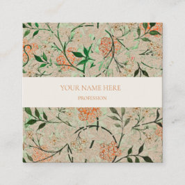 WILLIAM MORRIS BOTANICAL PATTERING BUSINESS CARD QUADRATISCHE VISITENKARTE
