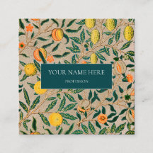 WILLIAM MORRIS BOTANICAL PATTERING BUSINESS CARD