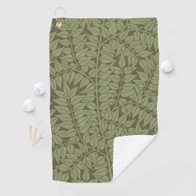 William Morris Branch Blätter Wallpaper Golfhandtuch (Insitu)
