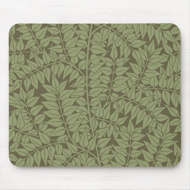 William Morris Branch Blätter Wallpaper Mousepad (Vorne)