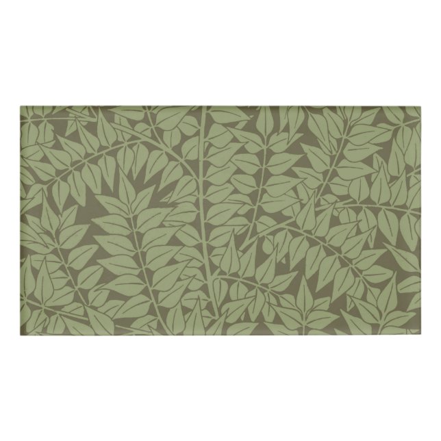 William Morris Branch Blätter Wallpaper Namenschild (Vorderseite)