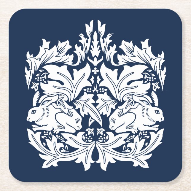 William Morris Brer Rabbit Pattern Rechteckiger Pappuntersetzer (Vorderseite)