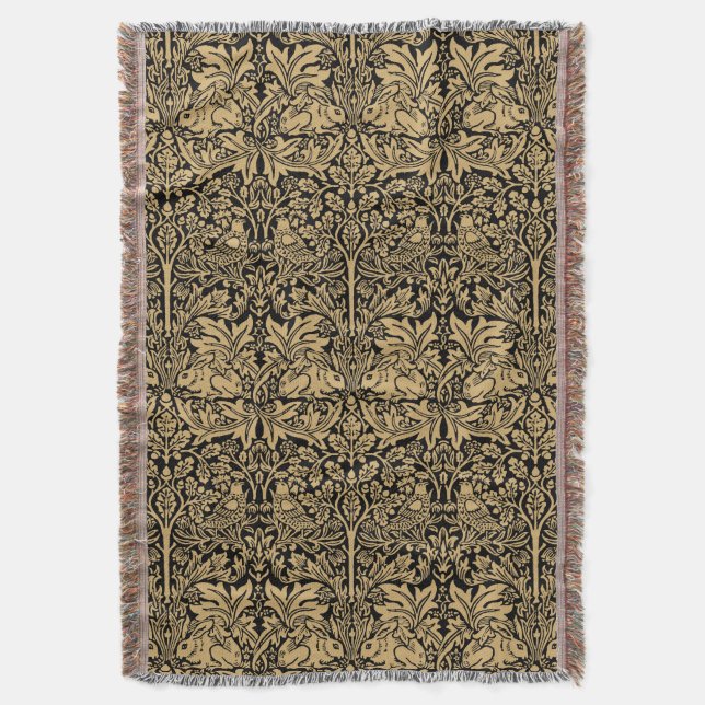 William Morris Brer Rabbit Vintag Pattern Decke (Vorderseite Vertikal)