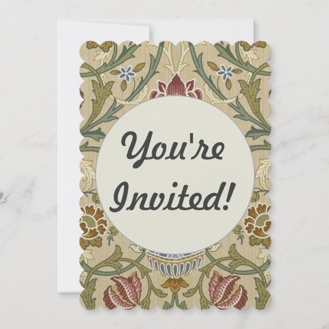 William Morris Brocade Floral Wallpaper Pattern Einladung (Vorderseite)