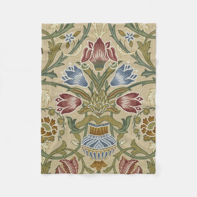 William Morris Brocade Floral Wallpaper Pattern Fleecedecke (Vorderseite)
