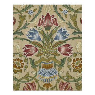 William Morris Brocade Floral Wallpaper Pattern Poster