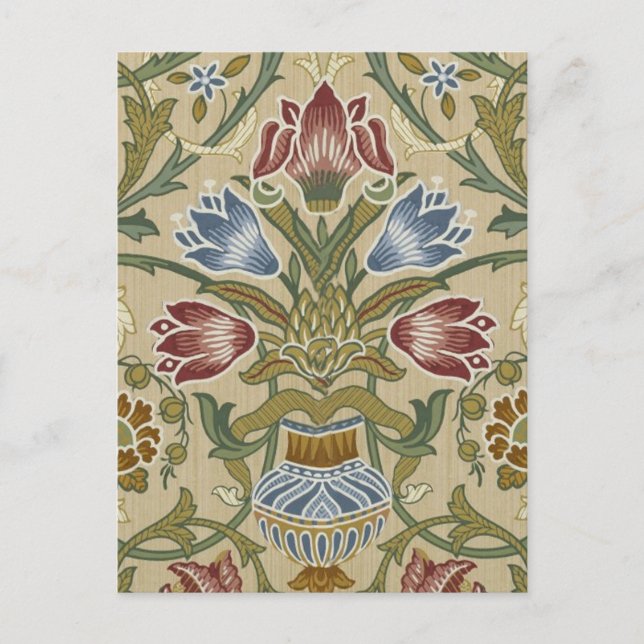 William Morris Brocade Floral Wallpaper Pattern Postkarte (Vorderseite)