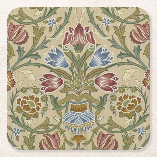 William Morris Brocade Floral Wallpaper Pattern Rechteckiger Pappuntersetzer (Vorderseite)