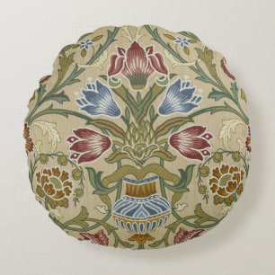 William Morris Brocade Floral Wallpaper Pattern Rundes Kissen
