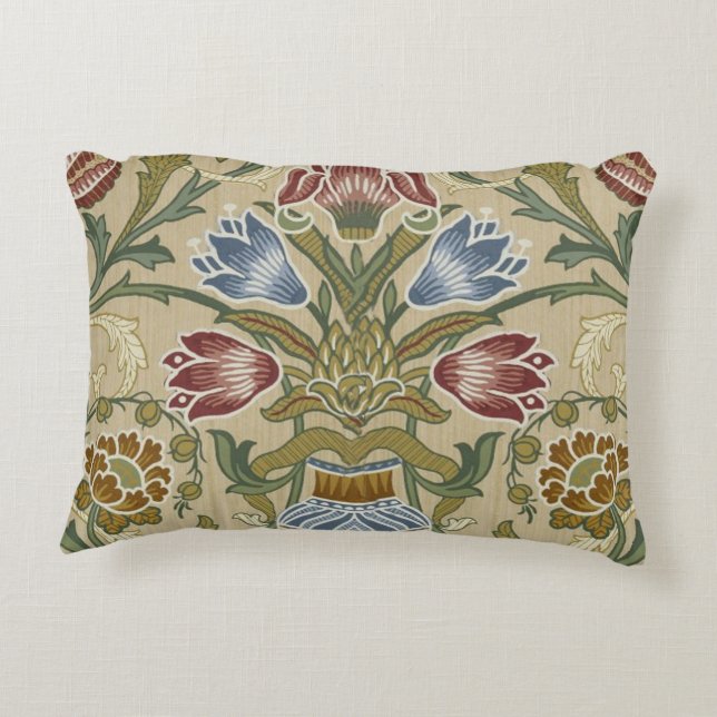 William Morris Brocade Floral Wallpaper Pattern Zierkissen (Rückseite)