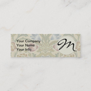 William Morris Brokat Blumen Tapetenmuster Mini Visitenkarte