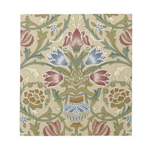 William Morris Brokat Blumen Tapetenmuster Notizblock
