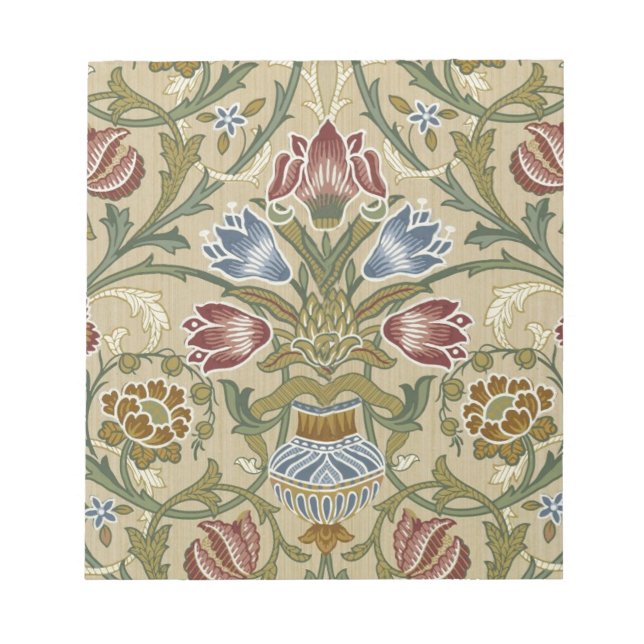 William Morris Brokat Blumen Tapetenmuster Notizblock (Vorderseite)