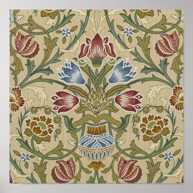 William Morris Brokat Blumen Tapetenmuster Poster (Vorne)
