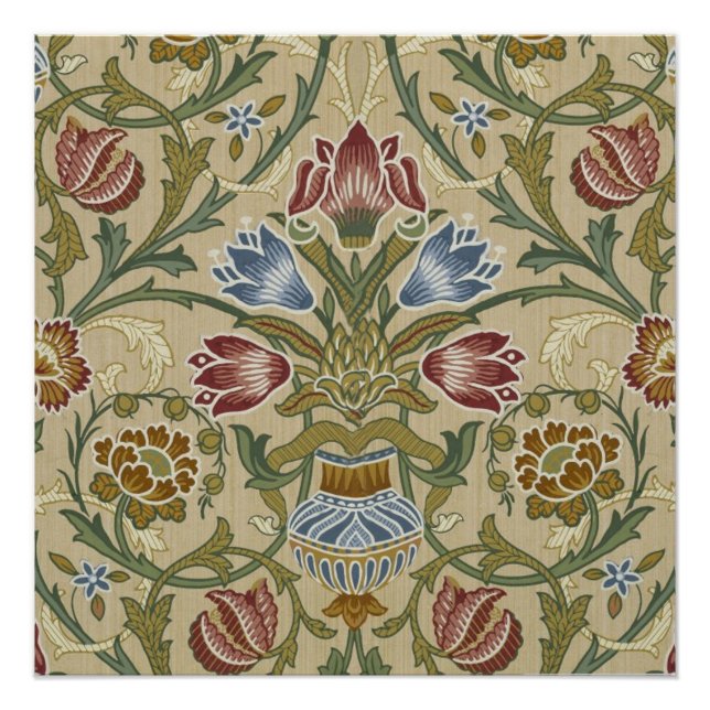 William Morris Brokat Blumen Tapetenmuster Poster (Vorderseite)