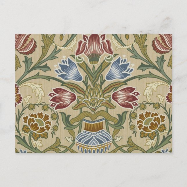 William Morris Brokat Blumenmuster Tapete Postkarte (Vorderseite)