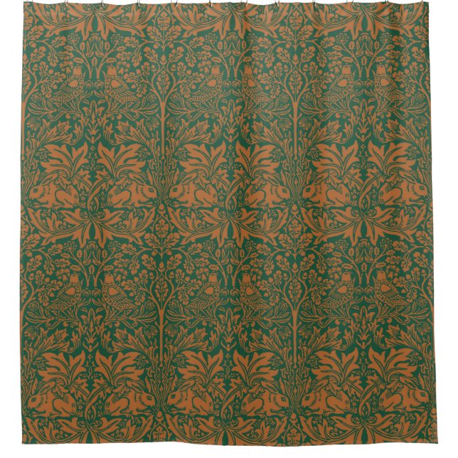 William Morris Brother Rabbit Bernstein Schwarzes  Duschvorhang (Vorderseite)