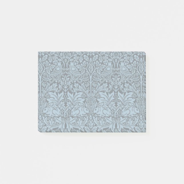 William Morris Brother Rabbit Hellblau Schwarz Post-it Klebezettel (Vorderseite)