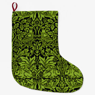 William Morris Brother Rabbit Hellgrün Schwarz Großer Weihnachtsstrumpf