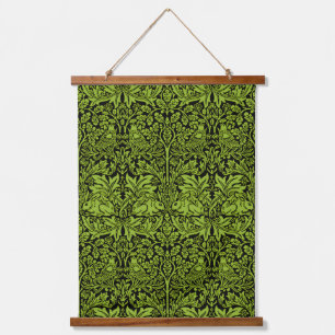 William Morris Brother Rabbit Hellgrün Schwarz Wandteppich Mit Holzrahmen