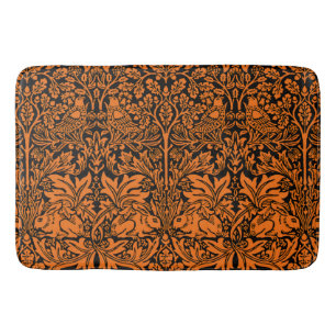 William Morris Brother Rabbit Rust Schwarz Muster Badematte