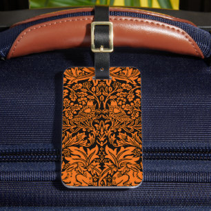 William Morris Brother Rabbit Rust Schwarz Muster Gepäckanhänger