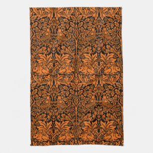 William Morris Brother Rabbit Rust Schwarz Muster Geschirrtuch