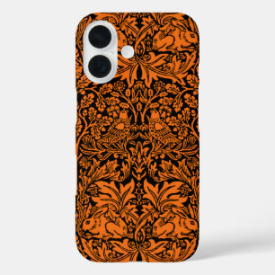 William Morris Brother Rabbit Rust Schwarz Muster iPhone 16 Hülle