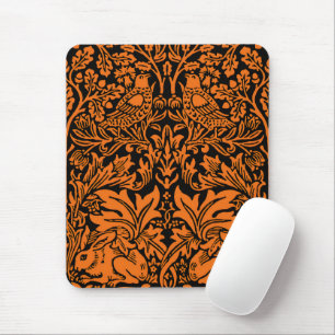 William Morris Brother Rabbit Rust Schwarz Muster Mousepad