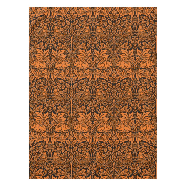 William Morris Brother Rabbit Rust Schwarz Muster Tischdecke (Vorderseite)