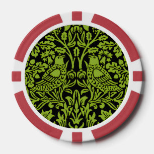 William Morris Brother Rabbit Sage Grün Schwarz Pokerchips