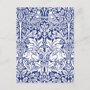 William Morris Bruder Kaninchen Blau Vintage-Muste Postkarte