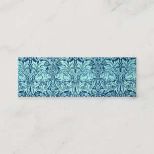 William Morris-Bruder-Kaninchen-Muster im Blau Mini Visitenkarte