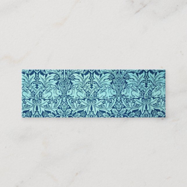 William Morris-Bruder-Kaninchen-Muster im Blau Mini Visitenkarte (Vorderseite)