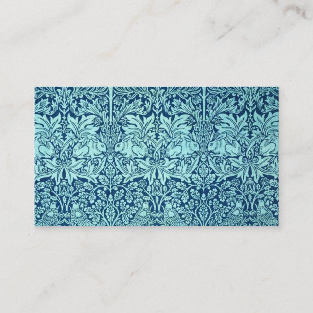 William Morris-Bruder-Kaninchen-Muster im Blau Visitenkarte (Vorderseite)