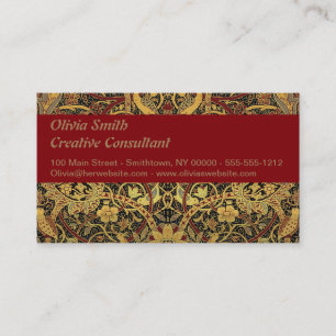 William Morris Bullerswood Imitats Tapestry Visitenkarte