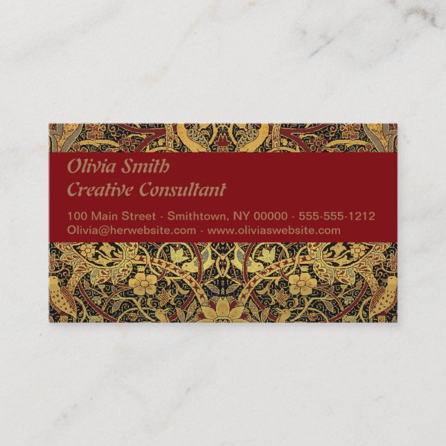 William Morris Bullerswood Imitats Tapestry Visitenkarte (Vorderseite)