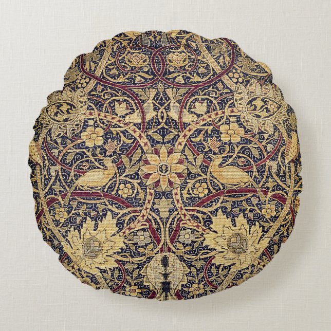 William Morris Bullerswood-Teppich Rundes Kissen (Vorderseite)