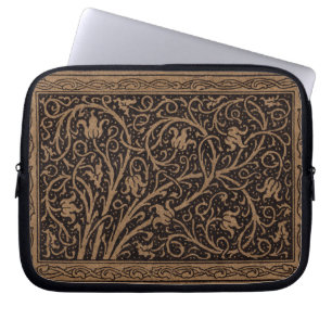 William Morris Campion getriebenes Leder Damast Laptopschutzhülle