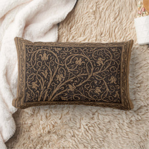 William Morris Campion getriebenes Leder Damast Lendenkissen