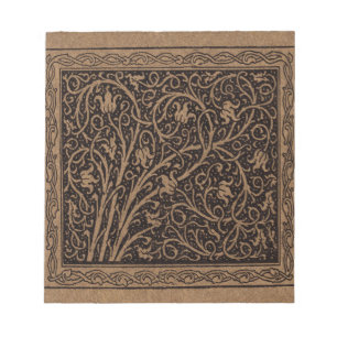 William Morris Campion getriebenes Leder Damast Notizblock