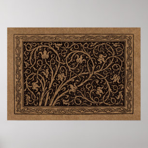 William Morris Campion getriebenes Leder Damast Poster